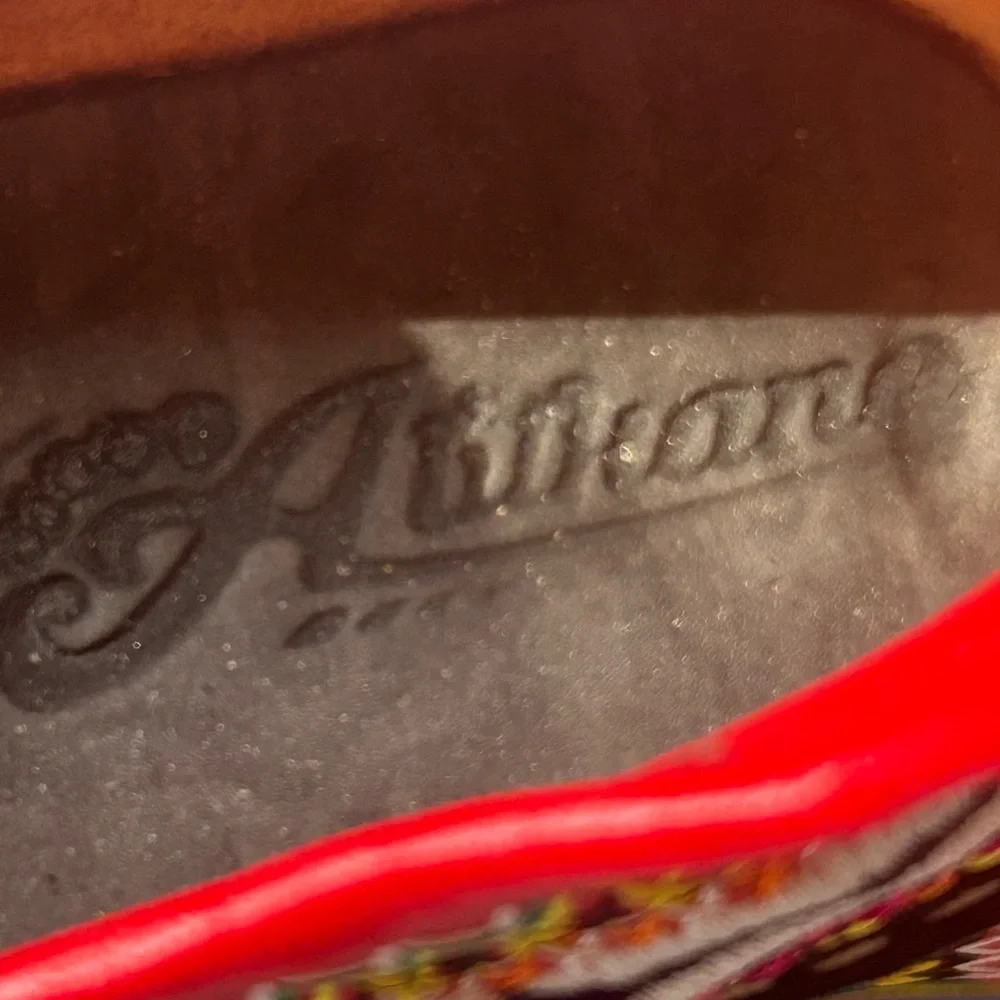 Moroccan Style Red Embroidered Babouche Mules Maximalist Folk Boho 8